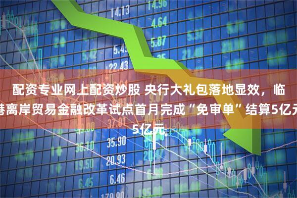 配资专业网上配资炒股 央行大礼包落地显效，临港离岸贸易金融改革试点首月完成“免审单”结算5亿元