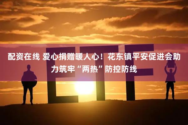 配资在线 爱心捐赠暖人心！花东镇平安促进会助力筑牢“两热”防控防线